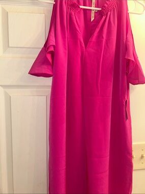 Essentials Bikini Pink Dress with V-Neck